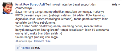 Nanti jangan kebablasan mainan FB atas nama rakyat.